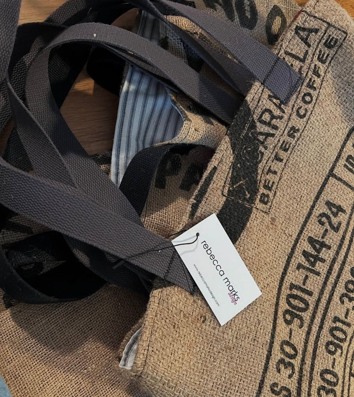 Burlap Hand-Sewn Tote Bag